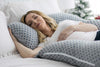 PharMeDoc Pregnancy Pillow, U-Shape (Jersey Grey Stars Pattern, Detachable) Full Body Pillow and Maternity Support for Back, Hips, Legs, Belly for Pregnant Women, Jersey Grey Stars