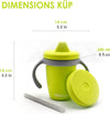 bblüv – Küp - 4-in-1 Durable Spill-Proof Transition Sippy Cup for Toddlers and Children - Food-Grade Silicone Baby Cup, 240 ml, Lime