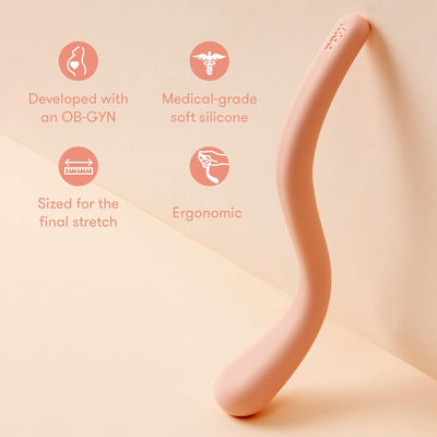 Frida Mom Prepare-to-Push Perineal Massage Wand OB-GYN Developed | Reduces Risk of Tearing | Easy Reach Around Bump | 100% Silicone | Includes Mirror for Guided | Pregnancy & Postpartum Essential