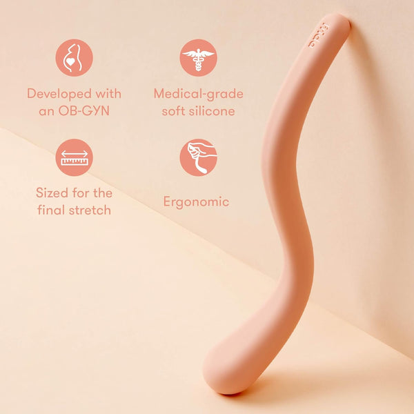 Frida Mom Prepare-to-Push Perineal Massage Wand OB-GYN Developed | Reduces Risk of Tearing | Easy Reach Around Bump | 100% Silicone | Includes Mirror for Guided | Pregnancy & Postpartum Essential