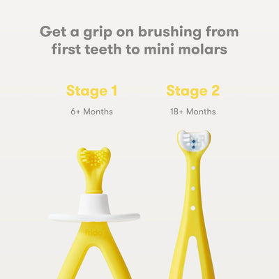 Fridababy Grow-with-Me Training Toothbrush Set | Infant to Toddler Toothbrush Oral Care for Sensitive Gums Combo Pack by Frida Baby