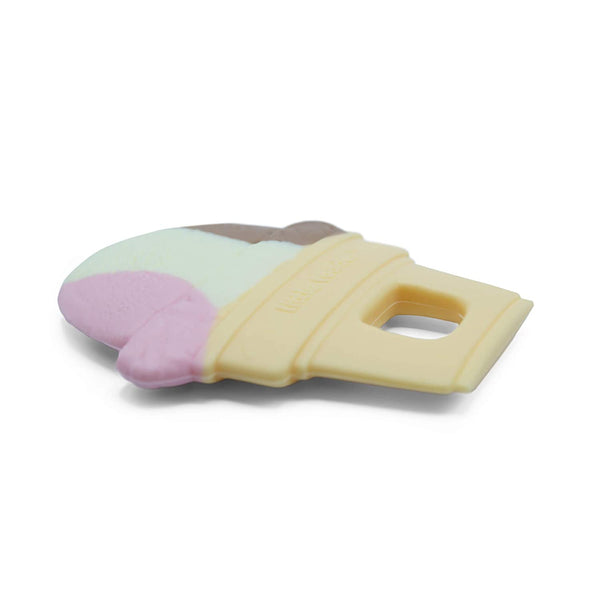 Novelty Baby Teether Neapolitan Ice Cream Design | 100% Food-Grade Silicone Teething Toy | BPA-Free Soothing Gum Massager for Infants | Funny Photo Prop Gift | 3+ Months |(Neapolitan Ice Cream Design)