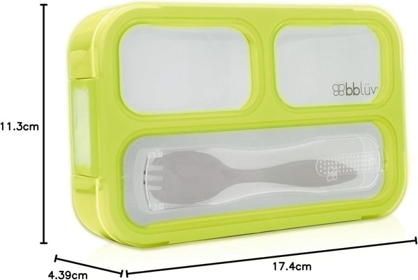 Bblüv Bento Leakproof Lunchbox – Compact, Eco-Friendly & BPA-Free – Divided Compartments & Utensil Storage for Fresh, Mess-Free Meals on the Go