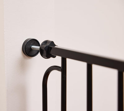 Regalo Easy Step 49-Inch Extra Wide Baby Gate – Includes 4" & 12" Extension Kit, Pressure & Wall Mount, Walk-Through Design, Safety for Doorways & Stairs – Black