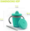 bblüv – Küp - 4-in-1 Durable Spill-Proof Transition Sippy Cup for Toddlers and Children - Food-Grade Silicone Baby Cup, 240 ml, Aqua