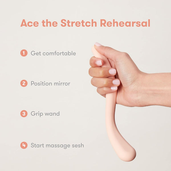 Frida Mom Prepare-to-Push Perineal Massage Wand OB-GYN Developed | Reduces Risk of Tearing | Easy Reach Around Bump | 100% Silicone | Includes Mirror for Guided | Pregnancy & Postpartum Essential