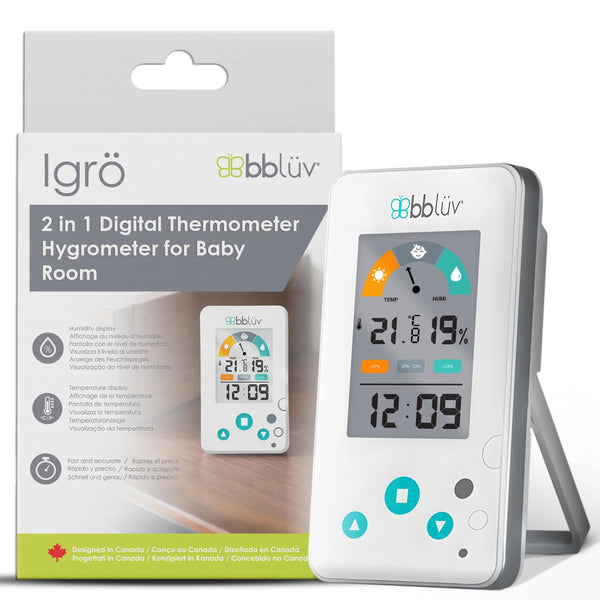 BBLUV Igrö - 2-in-1 Digital Thermometer/Hygrometer for baby’s room