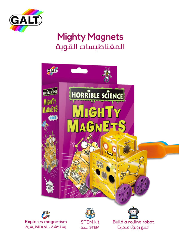 Mighty Magnets Kit | Explore Magnetism | Build Rolling Robot | STEM Learning | For Ages 6+ | Fun Science Kit | Create Levitating Tricks | 20 x 5 x 23 cm