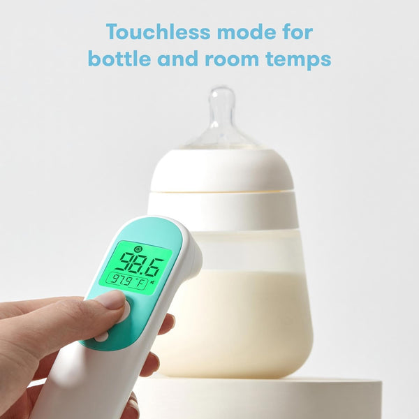 Frida Baby Infrared Thermometer 3 In 1 Ear, Forehead + Touchless For Babies, Toddlers, Adults, And Bottle Temperatures, White