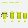 bblüv – Küp - 4-in-1 Durable Spill-Proof Transition Sippy Cup for Toddlers and Children - Food-Grade Silicone Baby Cup, 240 ml, Lime
