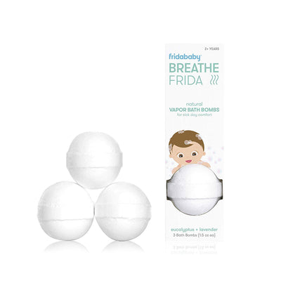 Frida Baby Natural Vapor Bath Bombs for Toddlers & Kids, Eucalyptus Essential Oil Shower Bombs for Aromatherapy, 3 Count