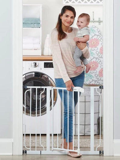 Regalo Easy Step 38.5-Inch Extra Wide Walk Thru Baby Gate – Secure, Adjustable Safety Gate for Doorways & Stairs, Pressure Mount, One-Hand Latch, Pet-Friendly