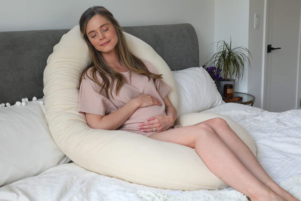 PharMeDoc CeeCee Pillow - Organic Cotton Pregnancy Pillows C-Shape Full Body Pillow and Maternity Support (Natural Cover)- Support for Back, Hips, Legs, Belly a Must Have for Pregnant Women