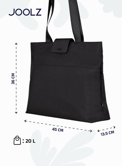 Eco-Friendly Changing Bag | Spacious Baby Diaper Bag with Insulated Bottle Pocket | Laptop Compartment | Foldable Changing Mat | Water-Repellent | 20L Capacity | 36 x 13.5 x 45 cm - Black