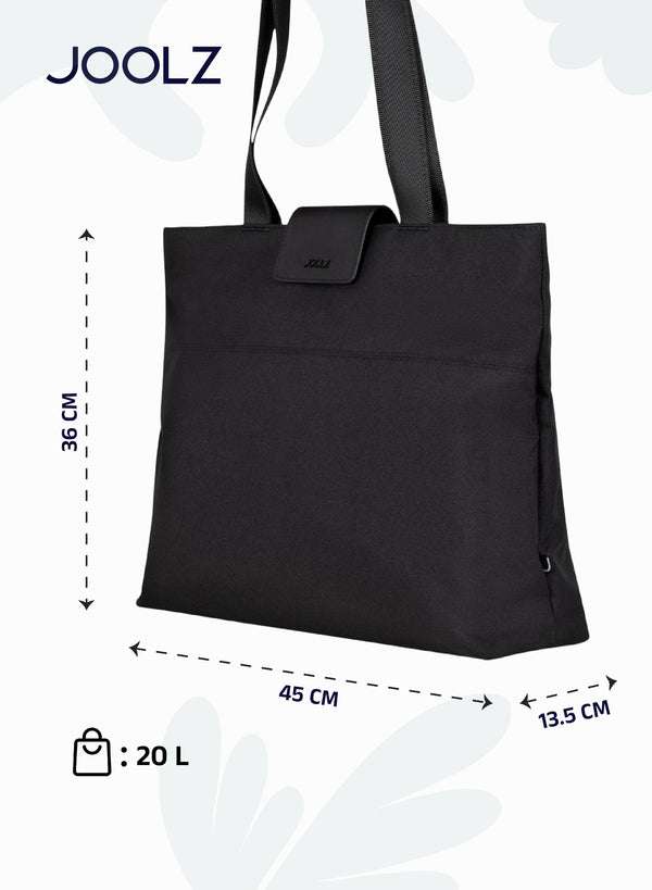 Eco-Friendly Changing Bag | Spacious Baby Diaper Bag with Insulated Bottle Pocket | Laptop Compartment | Foldable Changing Mat | Water-Repellent | 20L Capacity | 36 x 13.5 x 45 cm - Black