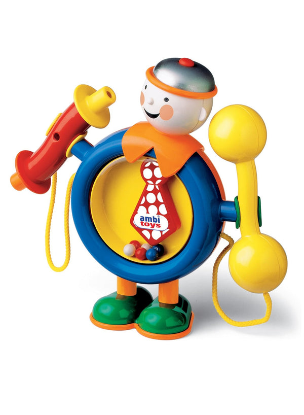 One Man Band Musical Toy | Fun Toddler Rattle | Drumstick, Double-Ended Whistle & Bell | Interactive Baby Toy with Ratchet Sound | Great for Sensory Play | 23.2 x 8.6 x 24.1 cm
