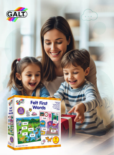 Felt First Words Kit | Educational Felt Toy for Toddlers | 50 Felt Pieces | Fun First Word Learning for Kids | Promotes Early Literacy | 20cm x 20cm