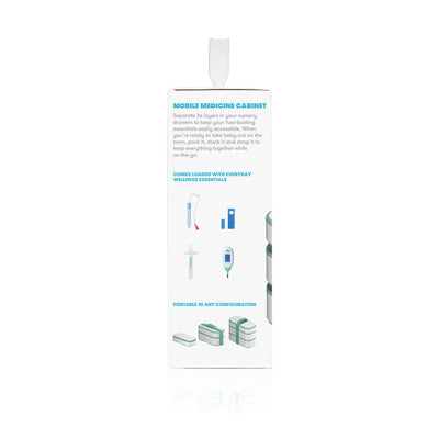 Frida Baby Mobile Medicine Cabinet Travel Kit | Baby Essentials Gift Set Includes NoseFrida Snotsucker, Rectal Thermometer, MediFrida Medicine Dispenser with Portable Carrying Case