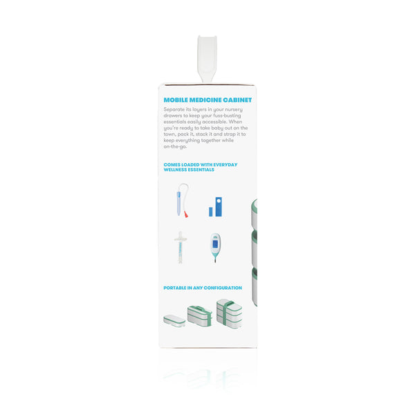 Frida Baby Mobile Medicine Cabinet Travel Kit | Baby Essentials Gift Set Includes NoseFrida Snotsucker, Rectal Thermometer, MediFrida Medicine Dispenser with Portable Carrying Case