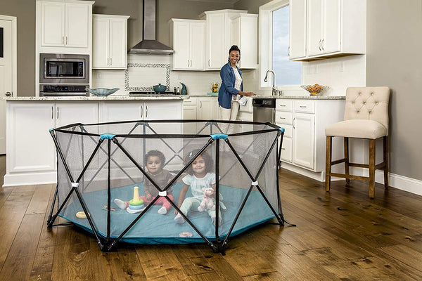 Regalo My Play Portable Play Yard – Safe, Spacious & Travel-Friendly Baby Playpen for Indoor & Outdoor Use – Sturdy Frame, Breathable Mesh, & Easy Setup
