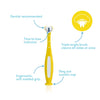 Frida Baby Training Toothbrush | Toddler Toothbrush for 18-24 Months, Easy-Grip Handle, Triple Angle Bristles, Soft Toothbrush Bristles, Stay-Put Suction Cup | Yellow