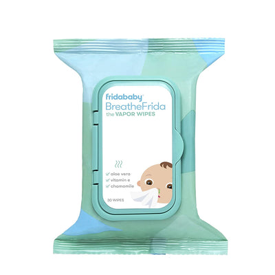 Frida Baby Breathefrida Baby Vapor Wipes for Nose, Chest, Feet: Alcohol Free, Made with Aloe, Vitamin E & Chamomille, 30 Count