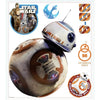 Star Wars Bb 8 Peel and Stick Wall Decals | Removable Repositionable Stickers | Easy Damage-Free Wall Art for Kids Bedroom Nursery Playroom