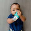 BBLUV Glüv Teething Mitten – Lime | Self-Soothing Relief for Teething Babies | Soft Silicone & Crinkle Fabric, Adjustable Strap