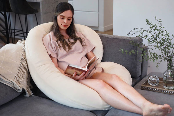 PharMeDoc CeeCee Pillow - Organic Cotton Pregnancy Pillows C-Shape Full Body Pillow and Maternity Support (Natural Cover)- Support for Back, Hips, Legs, Belly a Must Have for Pregnant Women