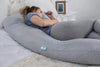 PharMeDoc Pregnancy Pillow, U-Shape (Jersey Grey, Detachable) Full Body Pillow and Maternity Support for Back, Hips, Legs, Belly for Pregnant Women, Jersey Grey