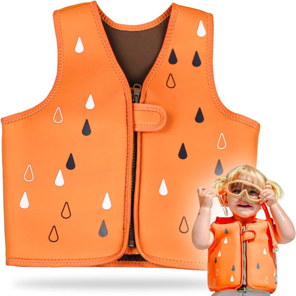 bblüv Näj - Sand Neoprene Swim Vest | Kids Swim Trainer with Adjustable Floaties | Flotation Aid for Pool & Beach | Safe Gilet for Children 1-3 Years | SPF 50+ Sun Protection - Dusk