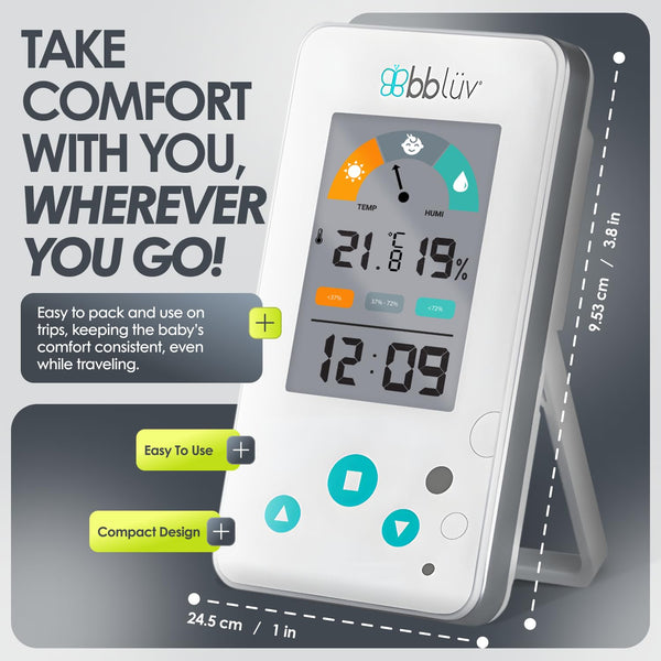 BBLUV Igrö - 2-in-1 Digital Thermometer/Hygrometer for baby’s room