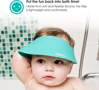 BBLUV Käp Silicone Shampoo Repellent Cap – Grey | Adjustable, Soft & Waterproof Bath Visor for Babies & Toddlers | No More Tears, Protects Eyes & Ears