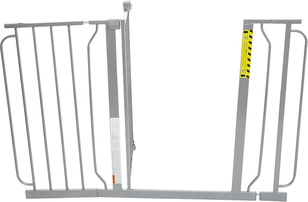 Regalo Easy Step 49-Inch Extra Wide Baby Gate – Includes 4" & 12" Extension Kit, Pressure & Wall Mount, Walk-Through Design, Safety for Doorways & Stairs – Platinum