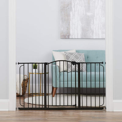Regalo 58-Inch Extra Tall Arched Baby Gate – Walk-Thru Safety Gate with Bronze Finish, Pressure & Wall Mount, 4-Inch Extension, Secure & Stylish Protection