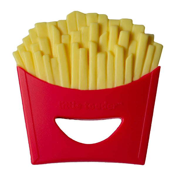 Novelty Baby Teether French Fries Design | 100% Food-Grade Silicone Teething Toy | BPA-Free Soothing Gum Massager for Infants | Funny Cute Photo Prop Gift | 3+ Months |(French Fries Design)