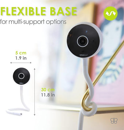 BBluv Viyu Smart Wi-Fi Baby Monitor with HD Camera, Flexible Mount, Two-Way Audio & Motion Detection – Secure Night Vision & Mobile App Connectivity