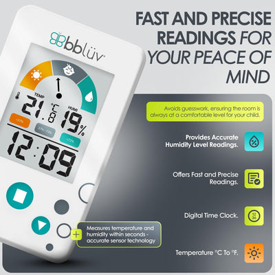 BBLUV Igrö - 2-in-1 Digital Thermometer/Hygrometer for baby’s room