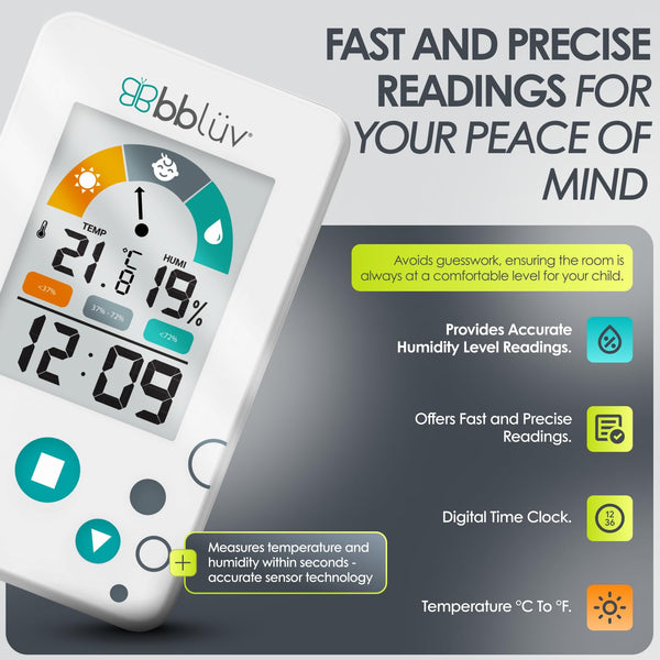 BBLUV Igrö - 2-in-1 Digital Thermometer/Hygrometer for baby’s room
