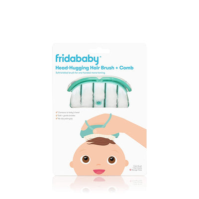 Frida Baby Infant Head-Hugging Baby Hairbrush and Comb Set, Newborn and Up