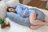 PharMeDoc Pregnancy Pillow with Dark Grey Cooling Cover, C-Shape Full Body Pillow and Maternity Support - Support for Back, Hips, Legs, Belly for Pregnant Women