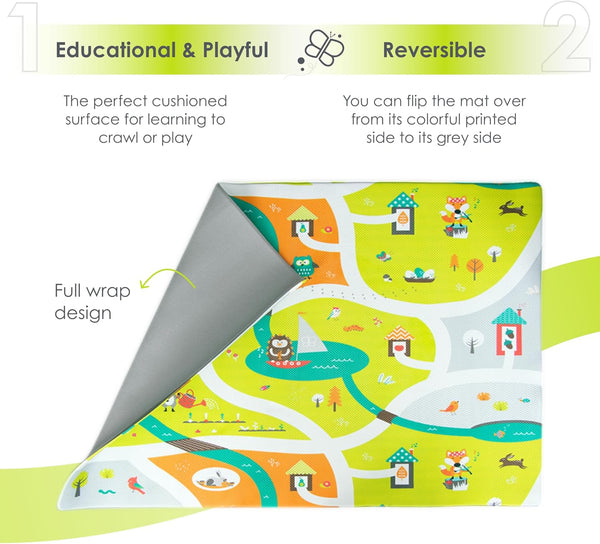 Mülti Reversible Playmat (MILES) – Safe, Comfortable & Durable Playmat for Babies and Toddlers | Shock-Absorbent, Water-Resistant & Easy to Clean | Flexible, BPA-Free, Travel-Friendly Design