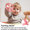 Mombella Snail Rattle Sensory Teether Toy for Babies 3+ Months – BPA-Free, Soft Silicone, Vibrant Colors, Safe and Fun Teething Relief, Ideal for Sensory Development - Pink