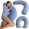Pharmedoc Crescent Cooling Pregnancy Pillows - Body Pillow for Adults - Side Sleeper – Maternity and Nursing Pillow Breast Feeding - Pregnancy Must Haves - Dark Grey Cooling Cover