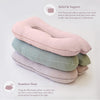 PharMeDoc Organic Pregnancy Pillow - U Shaped Maternity Body Pillow - Sage Color - Organic Cotton Cover Full Body Pillow