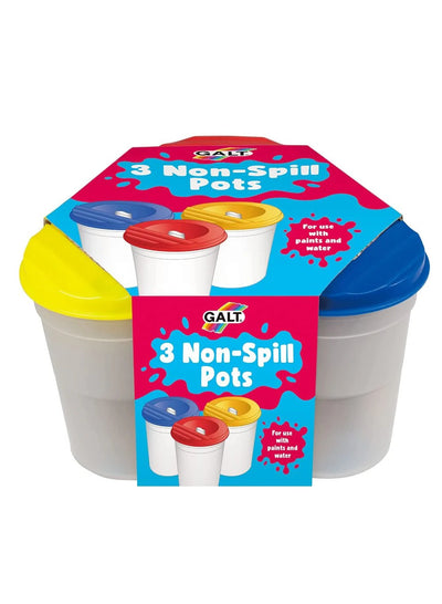 Non-Spill Paint Pots with Lids | 3 Pack | Leak-Proof & Airtight | Ideal for Kids | 9.6 cm | Safe for Ages 3+ | Mess-Free Creative Fun | Perfect for Water & Paint
