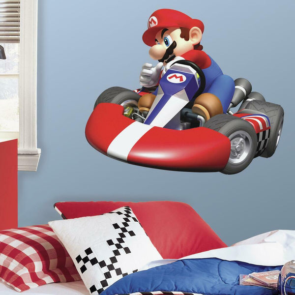 Mario Kart Peel and Stick Wall Decals | Removable Repositionable Stickers | Easy Damage-Free Wall Art for Kids Bedroom Nursery Playroom