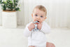 Mombella Hugging Monkey Teether Toy for Babies 5+ Months – BPA-Free, Soft Silicone, Safe & Fun Design for Teething Relief, Easy-Grip, Ideal Gift - Light Blue