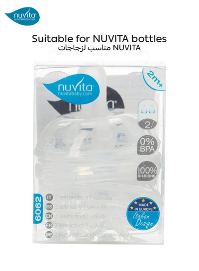 Fast Flow Teat for Baby | BPA-Free | Anti-Colic Valve | Soft Silicone | Suitable for 2+ Months | Mimics Breast Feeding | Pack of 2 Teats | 6.5x6.5x6.5 CM