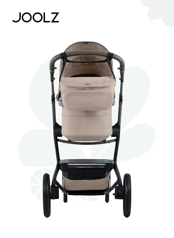 Compact Baby Stroller Organiser | Easy to Attach | Extra Storage for Diapers, Bottles, Toys | Secure Zipper Closure | Compatible with Joolz GEO/AER/HUB/Day |  30 x 10 x 15 cm Sandy Taupe - Sandy Taupe